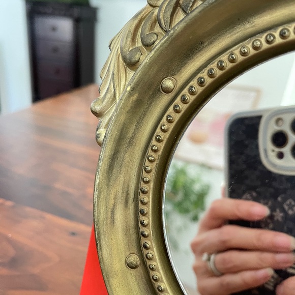 Vintage 1968 Miller Chalkware Eagle Wall hanging Gold Tone Federal Style Mirror - Picture 8 of 11